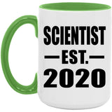 Scientist Established EST. 2020 - 15oz Accent Mug Green