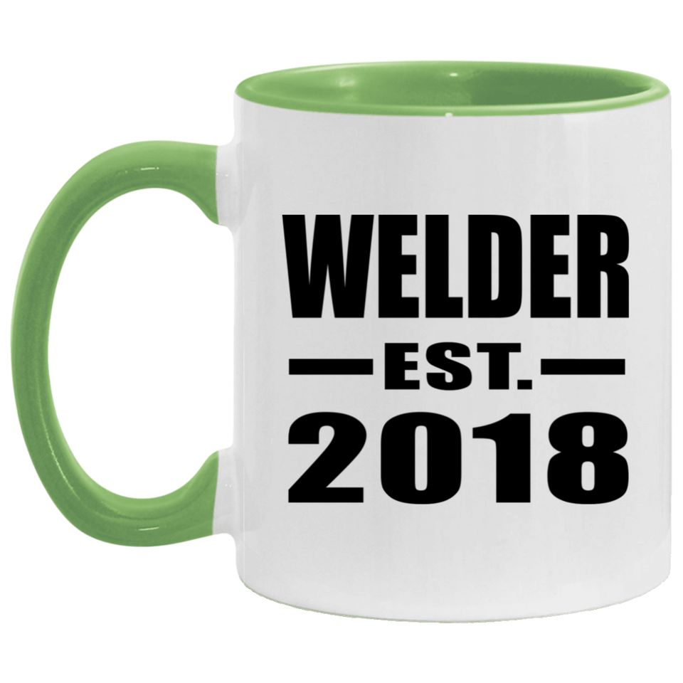 Welder Established EST. 2018 - 11oz Accent Mug Green