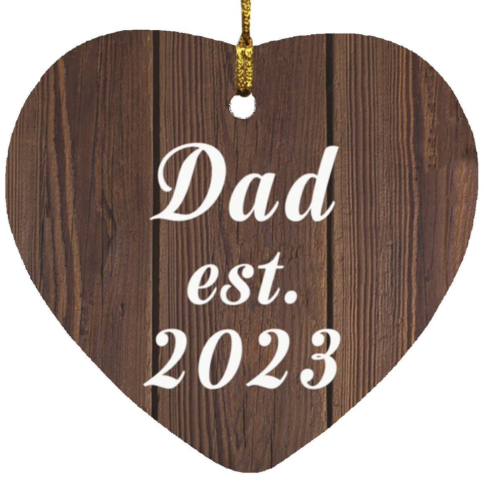 Dad Established EST. 2023 - Heart Ornament D