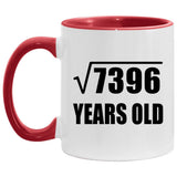86th Birthday Square Root of 7396 Years Old - 11oz Accent Mug Red
