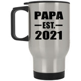 Papa Established EST. 2021 - Silver Travel Mug
