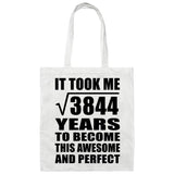 62nd Birthday Took Square Root of 3844 Years To Awesome - Tote Bag White