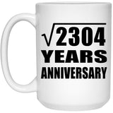 48th Anniversary Square Root of 2304 Years Anniversary - 15oz Coffee Mug