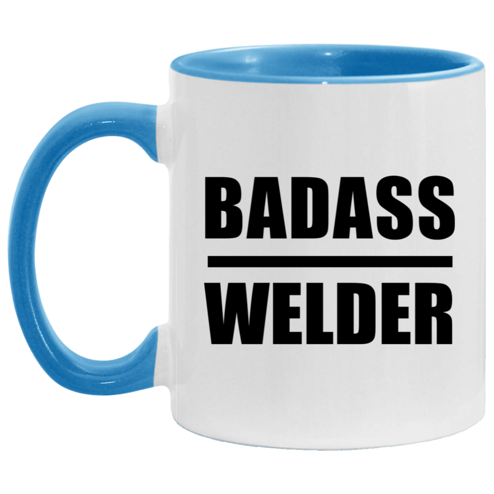 Badass Welder - 11oz Accent Mug Blue