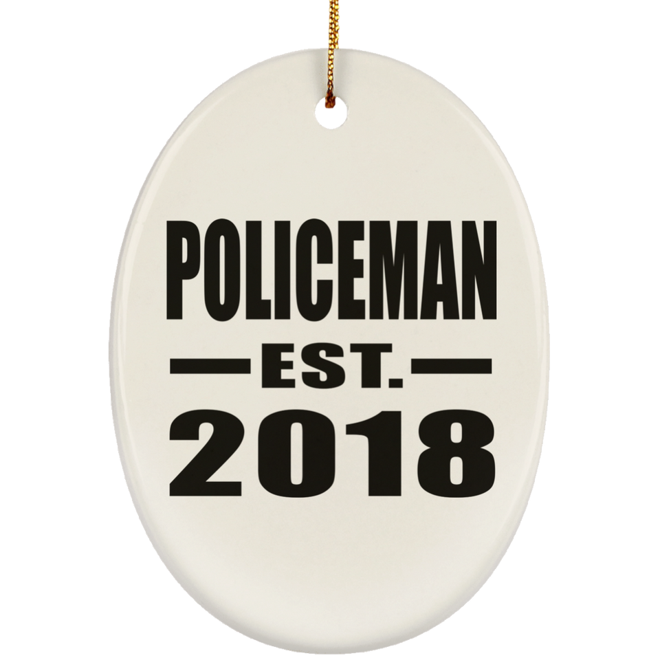 Policeman Established EST. 2018 - Oval Ornament