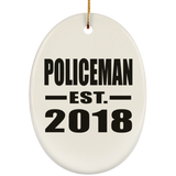 Policeman Established EST. 2018 - Oval Ornament