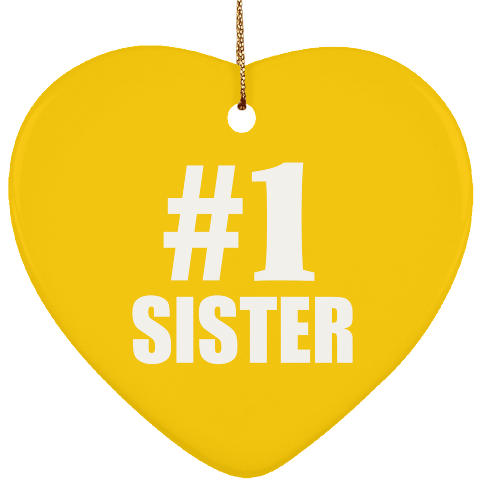 Number One #1 Sister - Heart Ornament