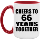 66th Anniversary Cheers To 66 Years Together - 15oz Accent Mug Red