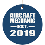 Aircraft Mechanic Established EST. 2019 - Circle Ornament