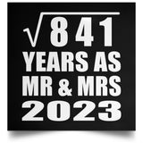 29th Anniversary Square Root of 841 Years As Mr & Mrs 2023 - Poster Square