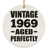 55th Birthday Vintage 1969 Aged Perfectly - Circle Ornament
