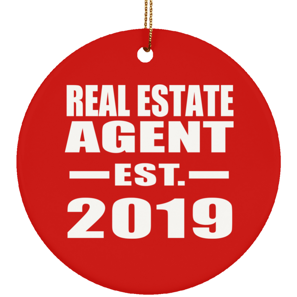Real Estate Agent Established EST. 2019 - Circle Ornament