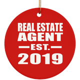 Real Estate Agent Established EST. 2019 - Circle Ornament