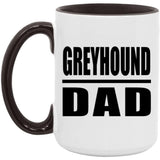 Greyhound Dad - 15oz Accent Mug Black