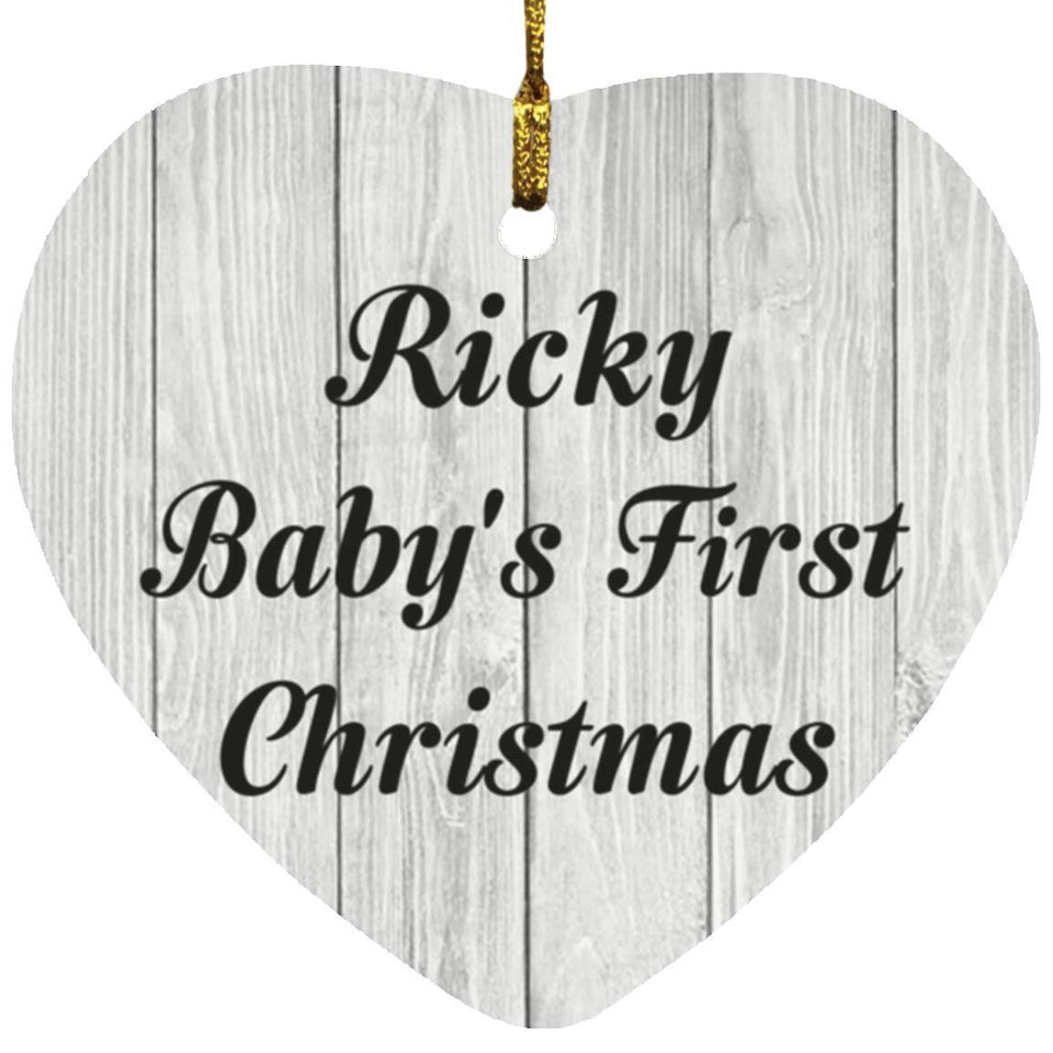 Ricky Baby's First Christmas - Heart Ornament F