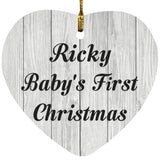 Ricky Baby's First Christmas - Heart Ornament F