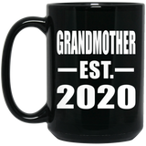Grandmother Established EST. 2020 - 15oz Coffee Mug Black