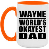 Wayne World's Okayest Dad - 15oz Accent Mug Orange