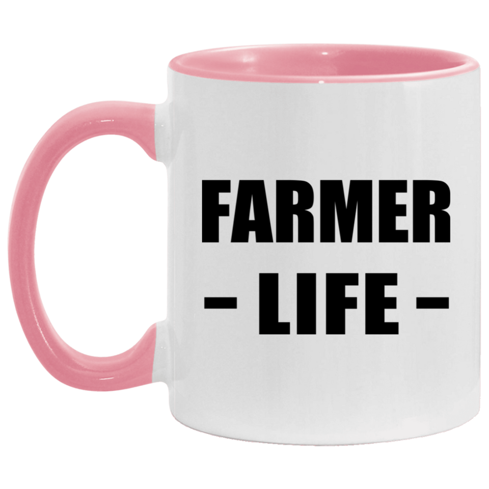 Farmer Life - 11oz Accent Mug Pink