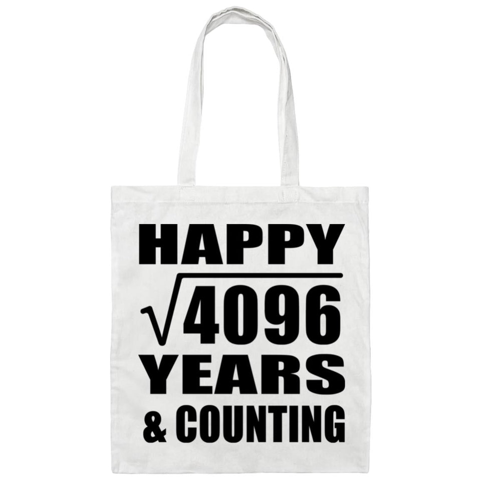 Happy 64th Anniversary Square Root of 4096 Years & Counting - Tote Bag White