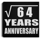 8th Anniversary Square Root of 64 Years Anniversary - Canvas Square