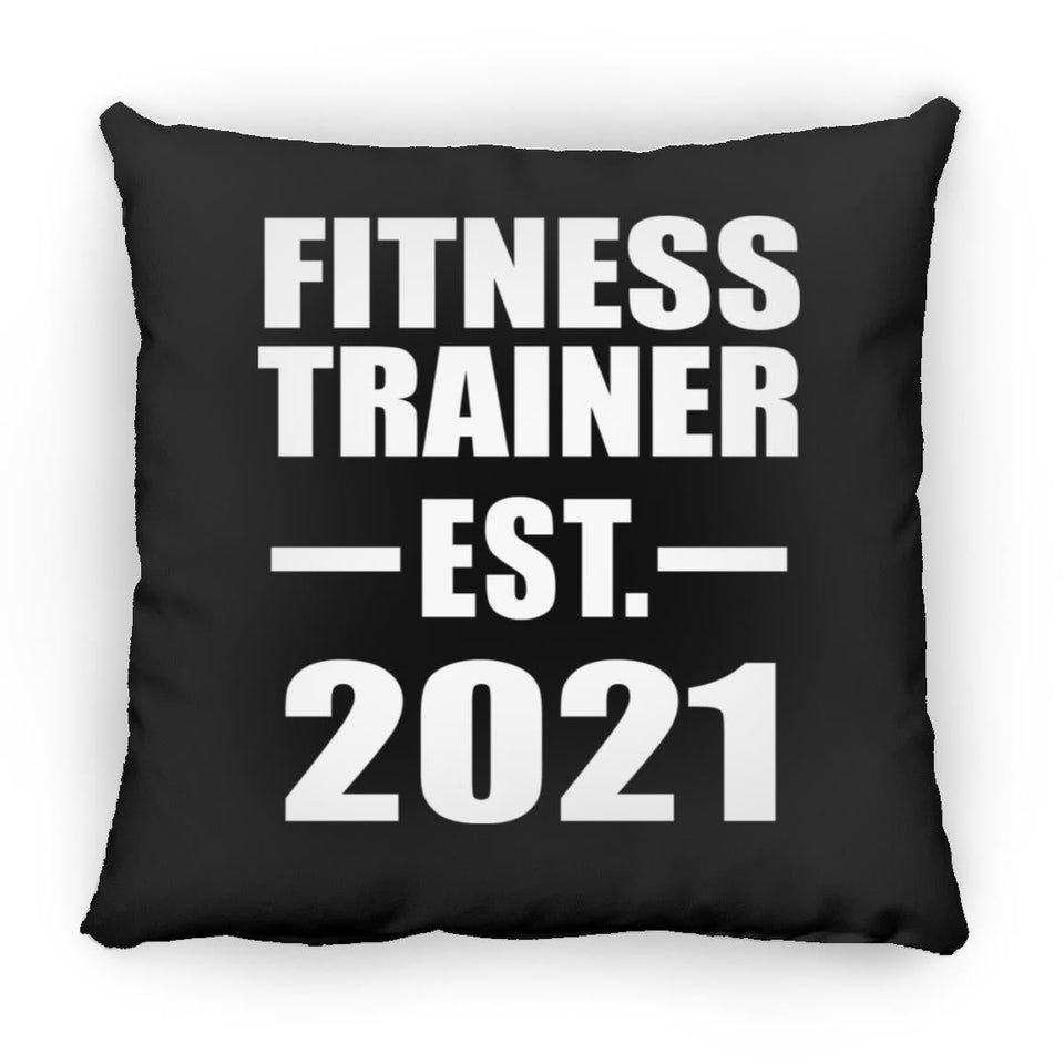 Fitness Trainer Established EST. 2021 - Throw Pillow Black