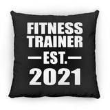 Fitness Trainer Established EST. 2021 - Throw Pillow Black
