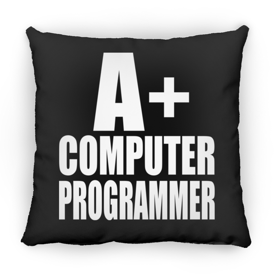 A+ Computer Programmer - Throw Pillow Black