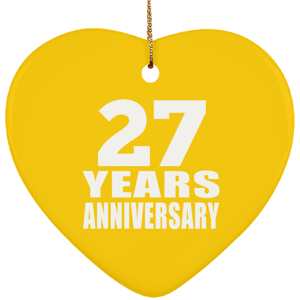 27th Anniversary 27 Years - Heart Ornament