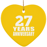 27th Anniversary 27 Years - Heart Ornament