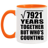 89th Anniversary Square Root of 7921 Years Who's Counting - 11oz Accent Mug Orange