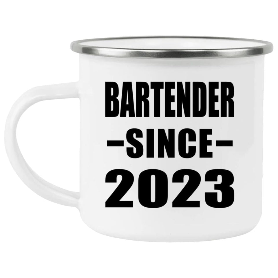 Bartender Since 2023 - 12oz Camping Mug