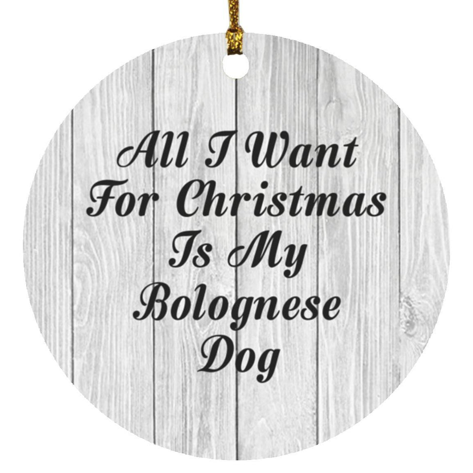 All I Want For Christmas Is My Bolognese Dog - Circle Ornament F