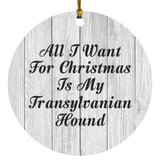 All I Want For Christmas Is My Transylvanian Hound - Circle Ornament F