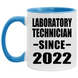 Laboratory Technician Since 2022 - 11oz Accent Mug Blue
