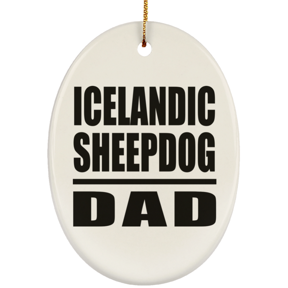 Icelandic Sheepdog Dad - Oval Ornament