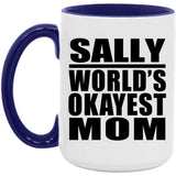 Sally World's Okayest Mom - 15oz Accent Mug Purple