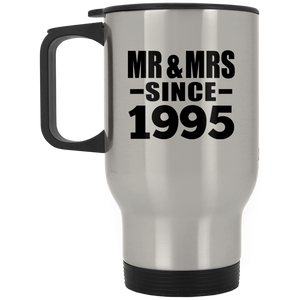 29th Anniversary Mr & Mrs Since 1995 - Silver Travel Mug