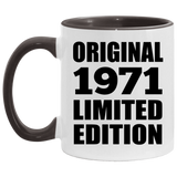 53rd Birthday Original 1971 Limited Edition - 11oz Accent Mug Black