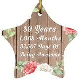 89th Birthday 89 Years 1,068 Months 32,507 Days Of Awesome - Star Ornament B