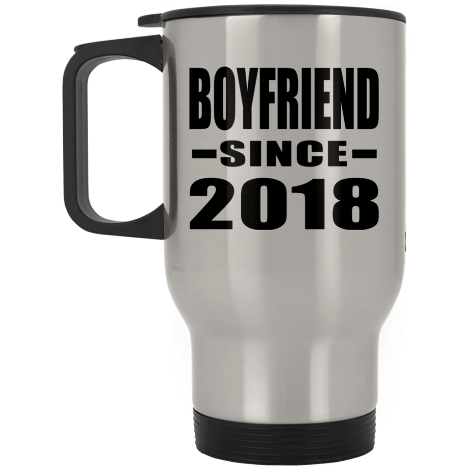 Boyfriend Since 2018 - Silver Travel Mug