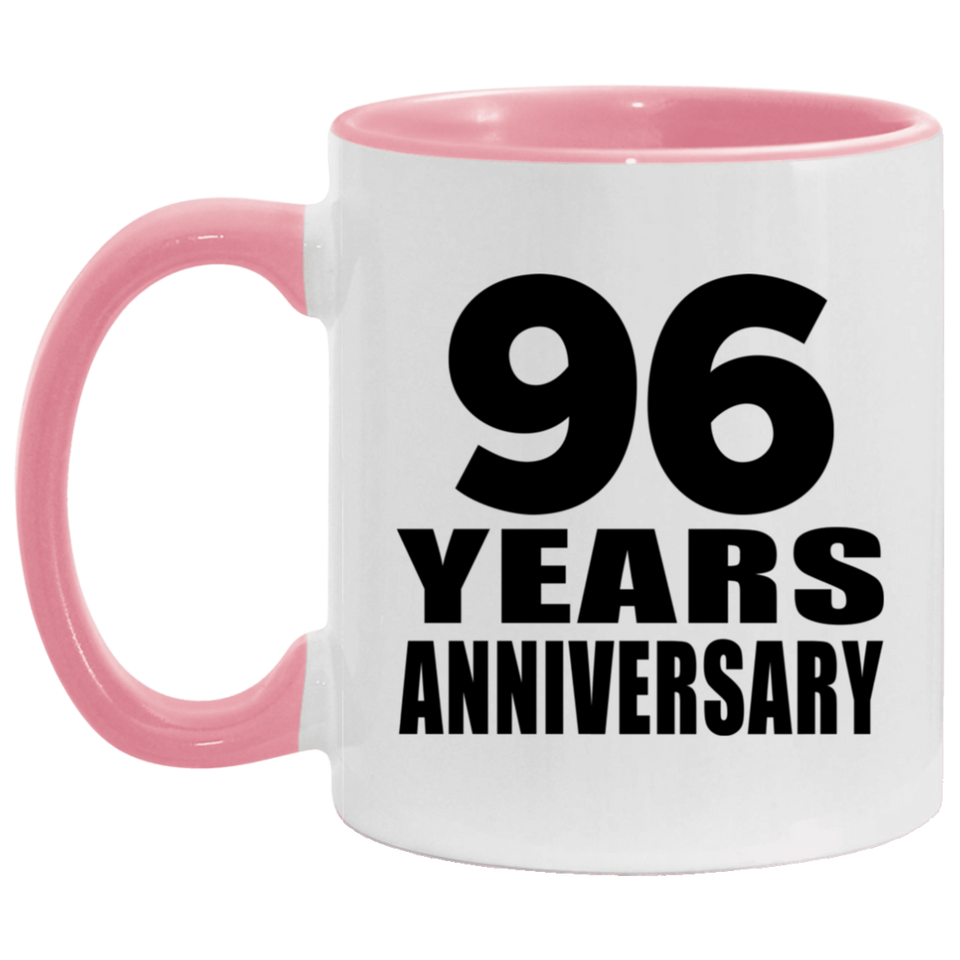96th Anniversary 96 Years - 11oz Accent Mug Pink