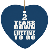 2nd Anniversary 2 Years Down Lifetime To Go - Heart Ornament