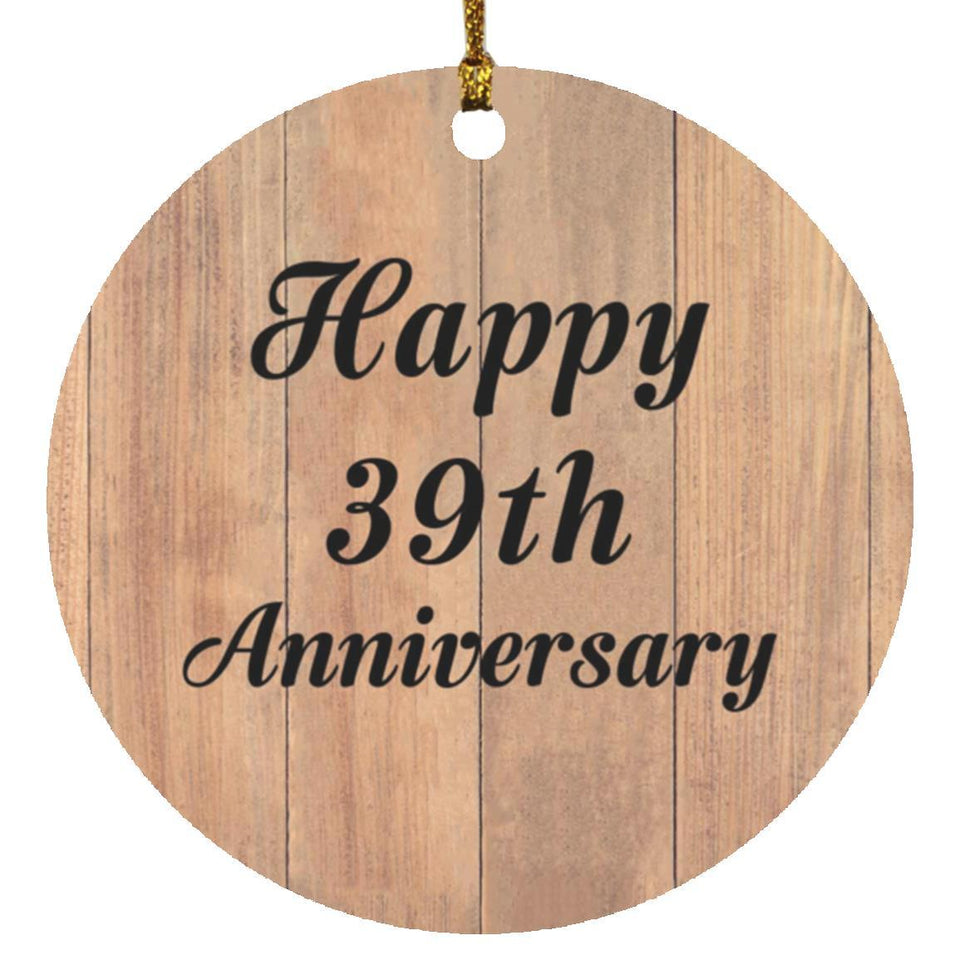 Happy 39th Anniversary - Circle Ornament C