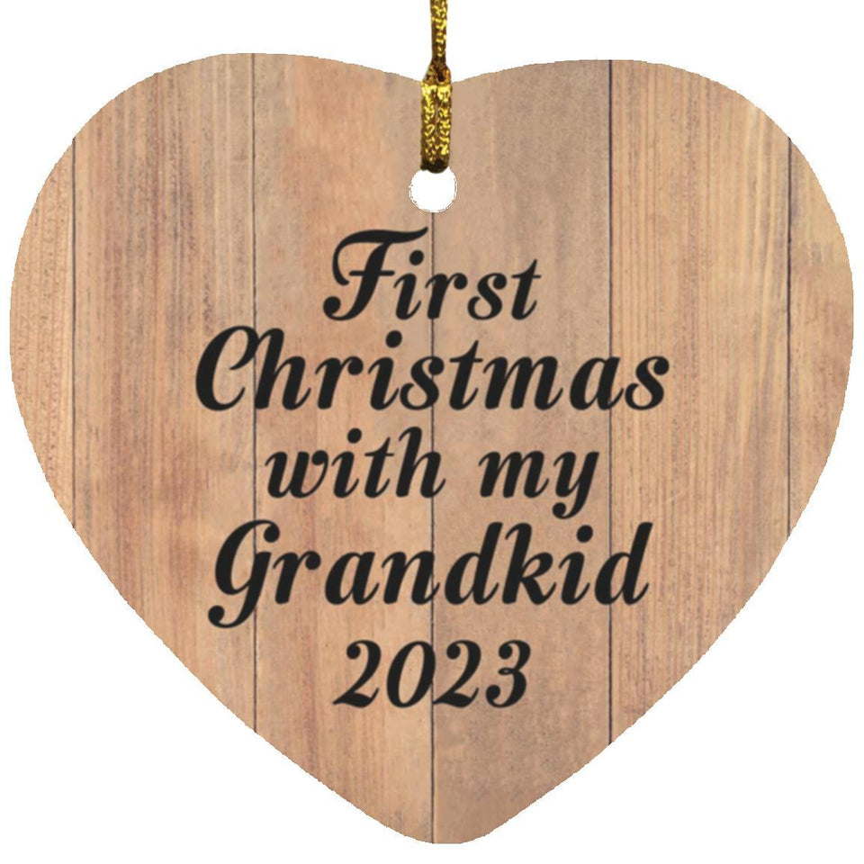First Christmas With My Grandkid 2023 - Heart Ornament C