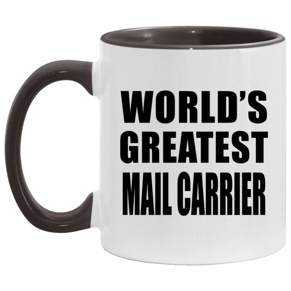 World's Greatest Mail Carrier - 11oz Accent Mug Black