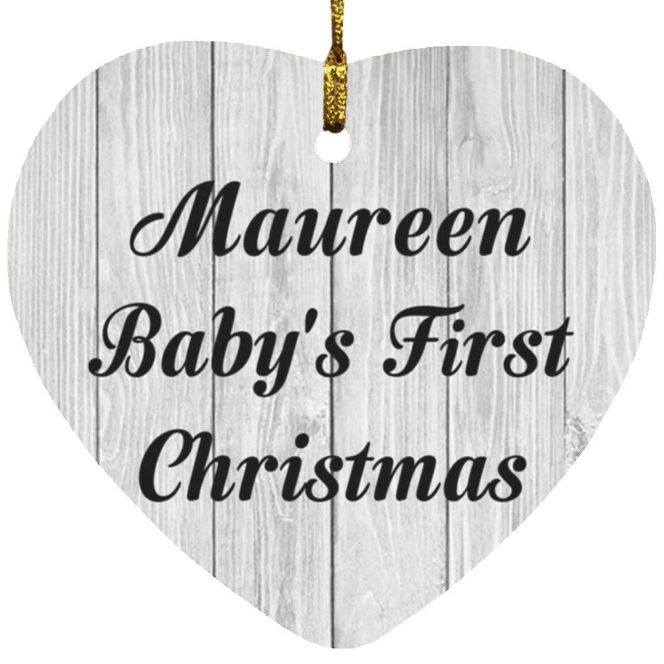 Maureen Baby's First Christmas - Heart Ornament F