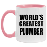 World's Greatest Plumber - 11oz Accent Mug Pink