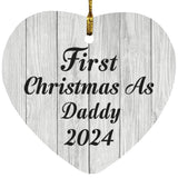 First Christmas As Daddy 2024 - Heart Ornament F
