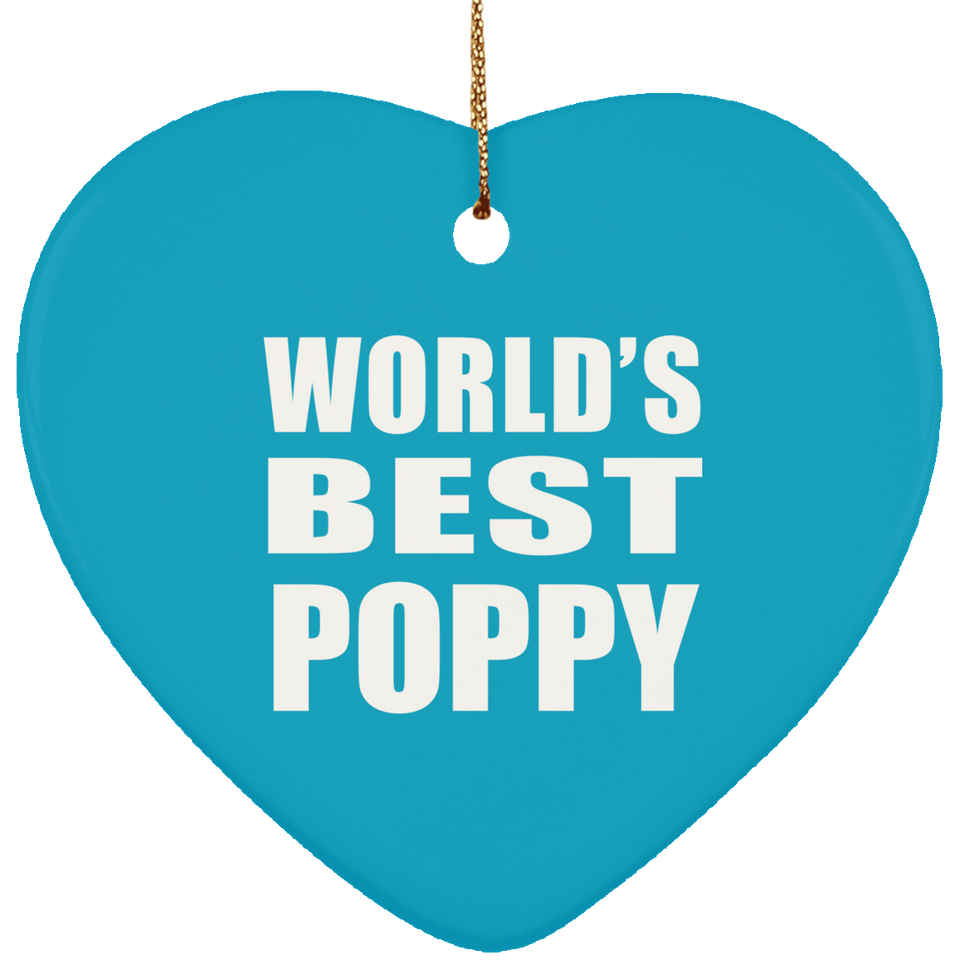 World's Best Poppy - Heart Ornament
